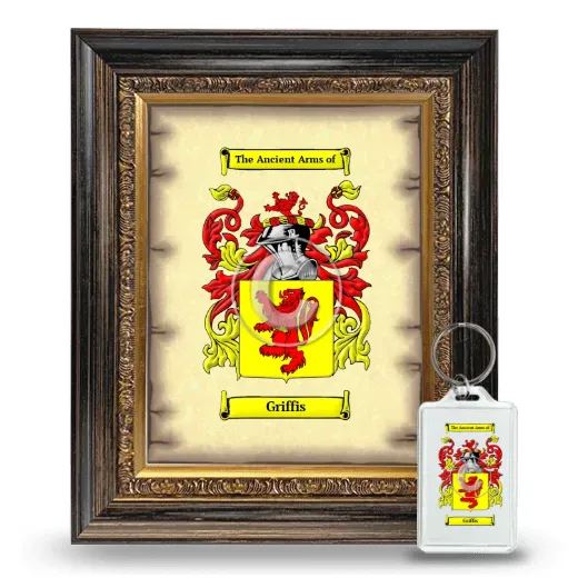 Griffis Framed Coat of Arms and Keychain - Heirloom