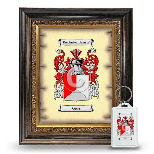 Grue Framed Coat of Arms and Keychain - Heirloom