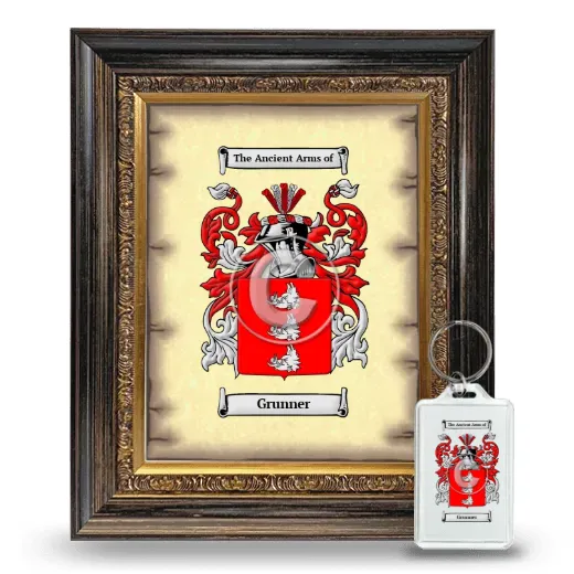 Grunner Framed Coat of Arms and Keychain - Heirloom