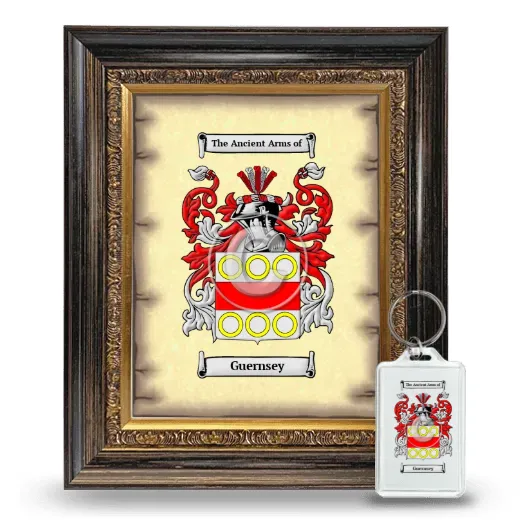 Guernsey Framed Coat of Arms and Keychain - Heirloom