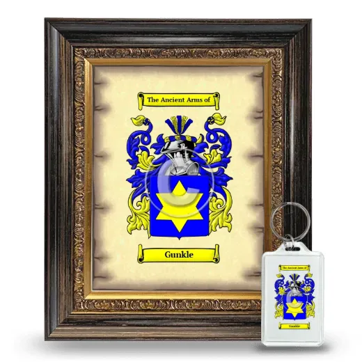 Gunkle Framed Coat of Arms and Keychain - Heirloom
