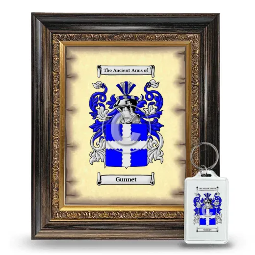 Gunnet Framed Coat of Arms and Keychain - Heirloom