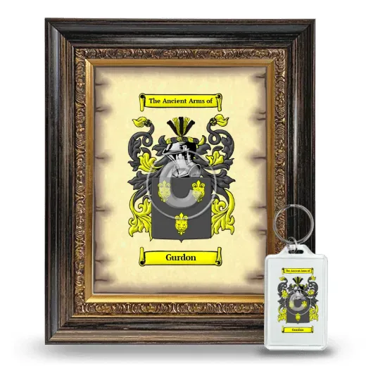 Gurdon Framed Coat of Arms and Keychain - Heirloom