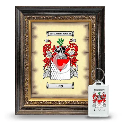 Hagel Framed Coat of Arms and Keychain - Heirloom