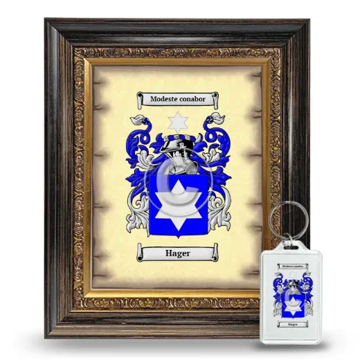 Hager Framed Coat of Arms and Keychain - Heirloom