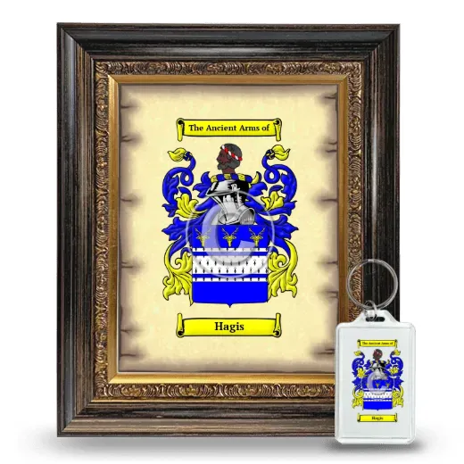 Hagis Framed Coat of Arms and Keychain - Heirloom