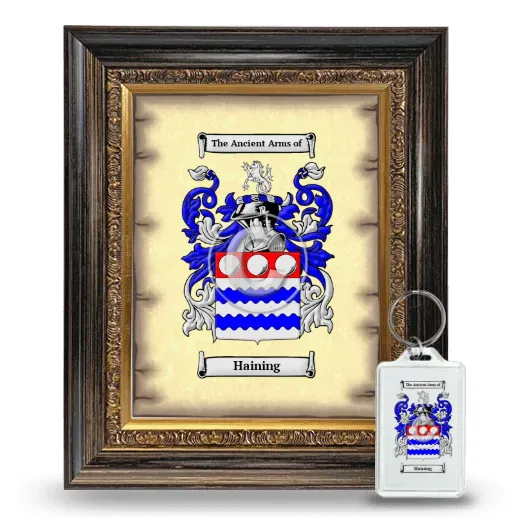 Haining Framed Coat of Arms and Keychain - Heirloom