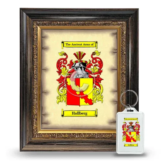 Hallberg Framed Coat of Arms and Keychain - Heirloom