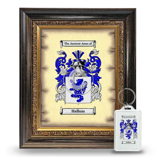 Hallum Framed Coat of Arms and Keychain - Heirloom