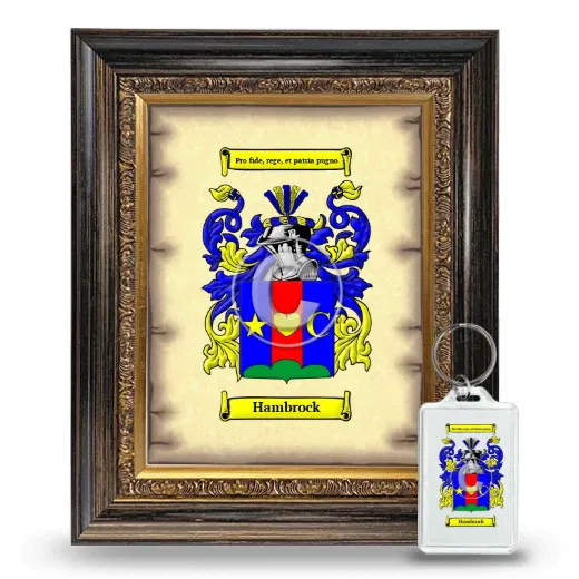 Hambrock Framed Coat of Arms and Keychain - Heirloom