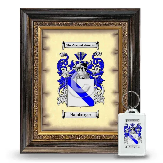 Hamburger Framed Coat of Arms and Keychain - Heirloom
