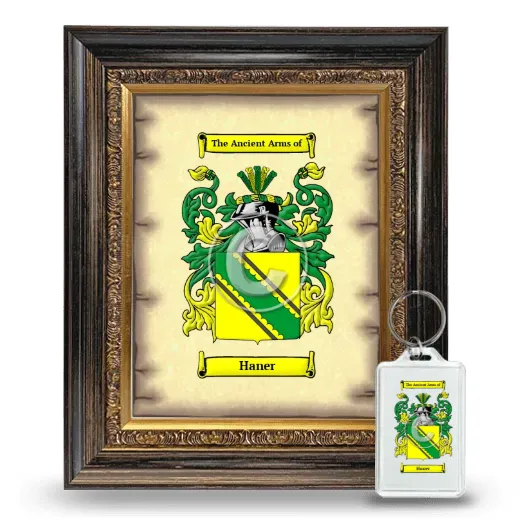 Haner Framed Coat of Arms and Keychain - Heirloom