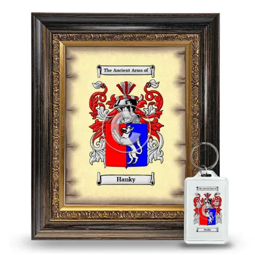 Hanky Framed Coat of Arms and Keychain - Heirloom