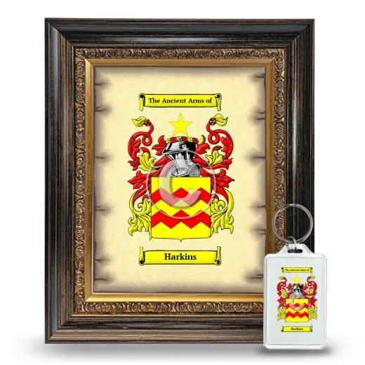 Harkins Framed Coat of Arms and Keychain - Heirloom