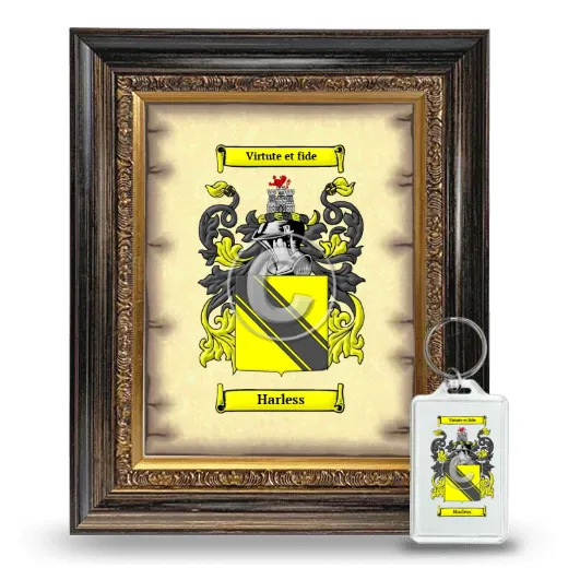 Harless Framed Coat of Arms and Keychain - Heirloom