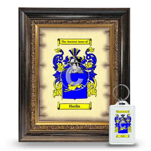 Haslin Framed Coat of Arms and Keychain - Heirloom