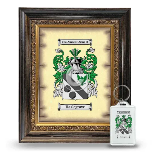 Hazlegrove Framed Coat of Arms and Keychain - Heirloom