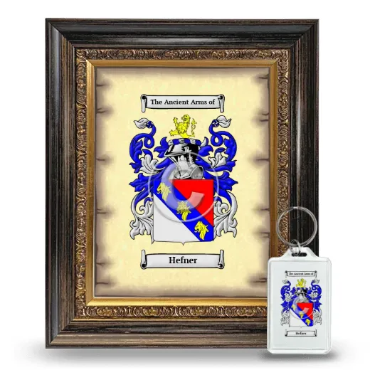 Hefner Framed Coat of Arms and Keychain - Heirloom
