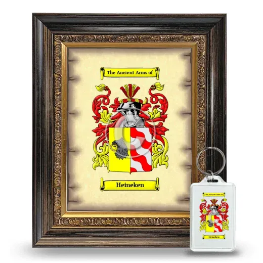 Heineken Framed Coat of Arms and Keychain - Heirloom