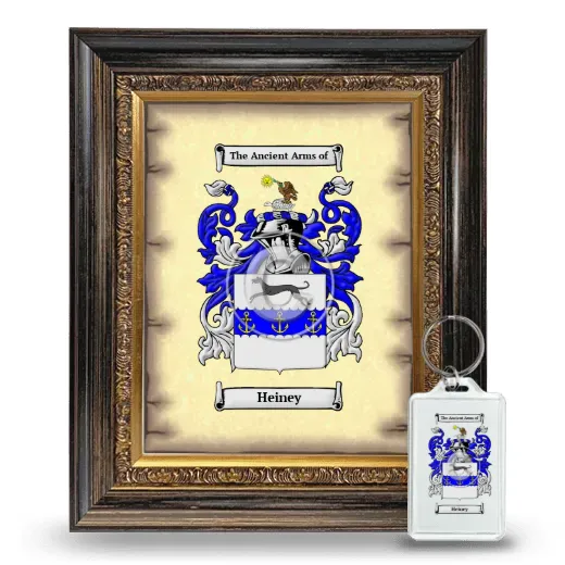 Heiney Framed Coat of Arms and Keychain - Heirloom