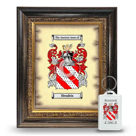 Hendrix Framed Coat of Arms and Keychain - Heirloom