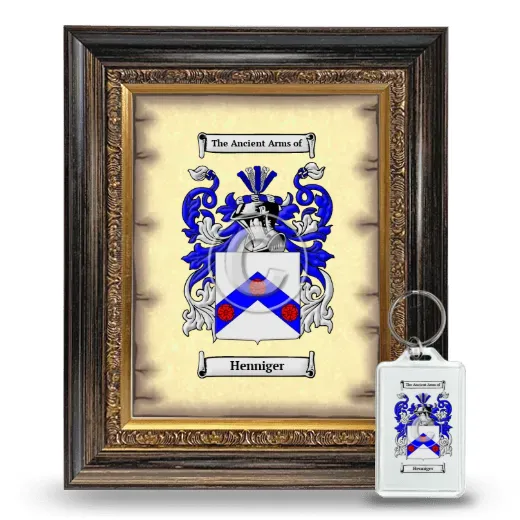 Henniger Framed Coat of Arms and Keychain - Heirloom