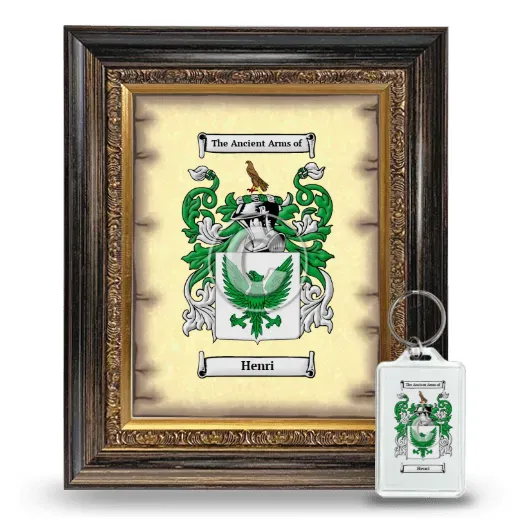 Henri Framed Coat of Arms and Keychain - Heirloom