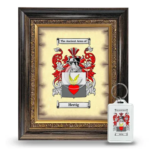 Hertig Framed Coat of Arms and Keychain - Heirloom