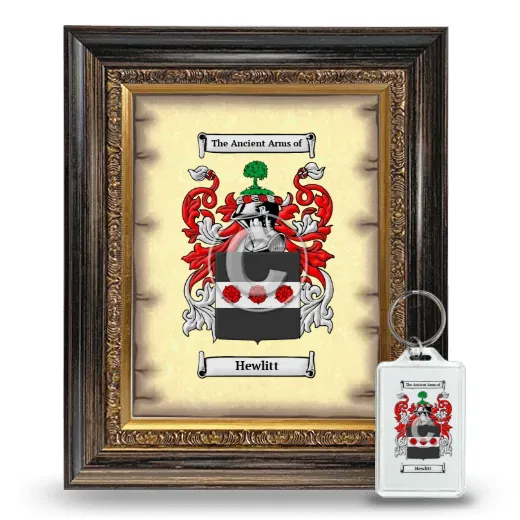 Hewlitt Framed Coat of Arms and Keychain - Heirloom
