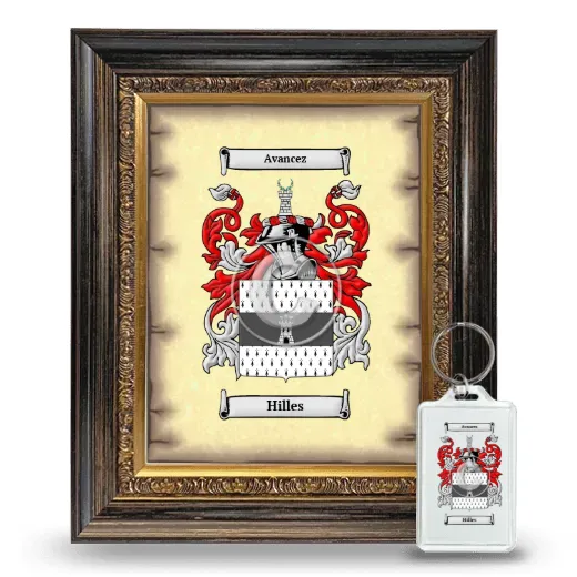 Hilles Framed Coat of Arms and Keychain - Heirloom