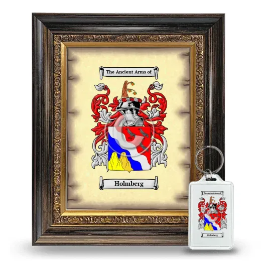 Holmberg Framed Coat of Arms and Keychain - Heirloom