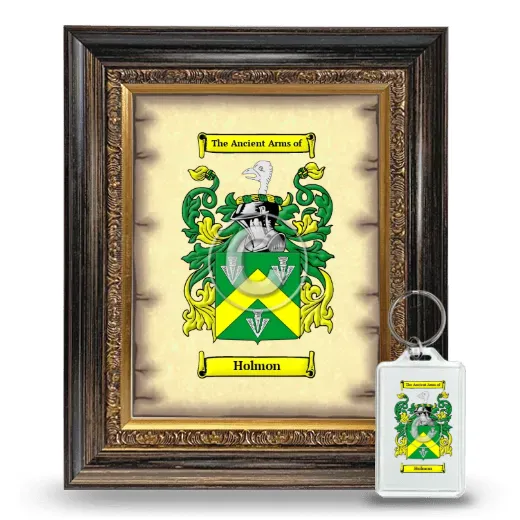 Holmon Framed Coat of Arms and Keychain - Heirloom