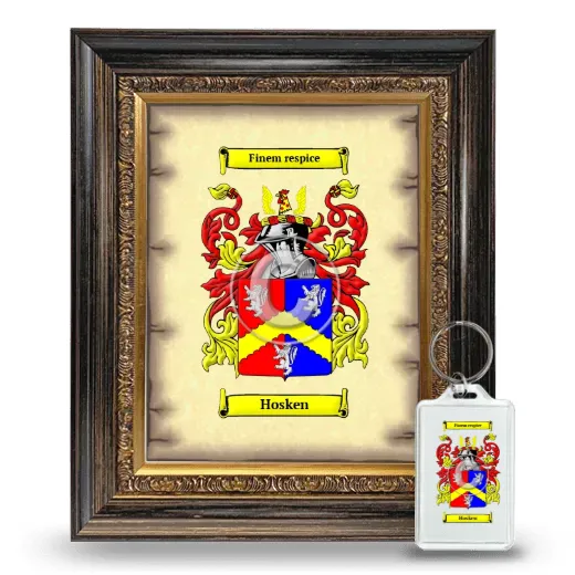 Hosken Framed Coat of Arms and Keychain - Heirloom