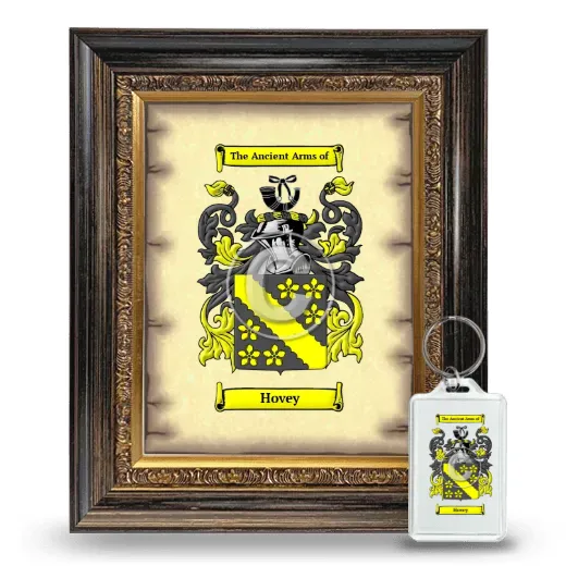 Hovey Framed Coat of Arms and Keychain - Heirloom