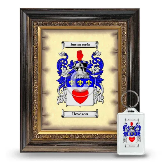 Howison Framed Coat of Arms and Keychain - Heirloom