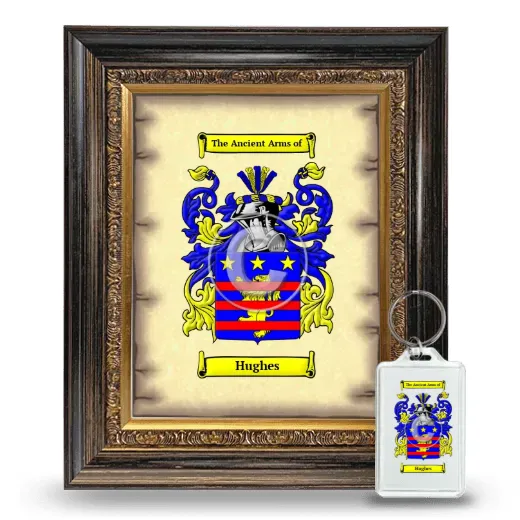 Hughes Framed Coat of Arms and Keychain - Heirloom