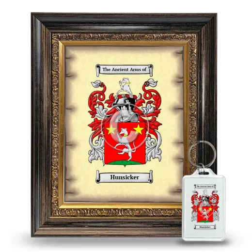 Hunsicker Framed Coat of Arms and Keychain - Heirloom