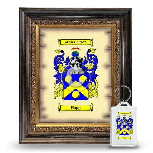 Hupp Framed Coat of Arms and Keychain - Heirloom