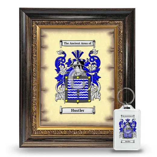 Hustler Framed Coat of Arms and Keychain - Heirloom
