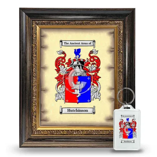 Hutchinson Framed Coat of Arms and Keychain - Heirloom