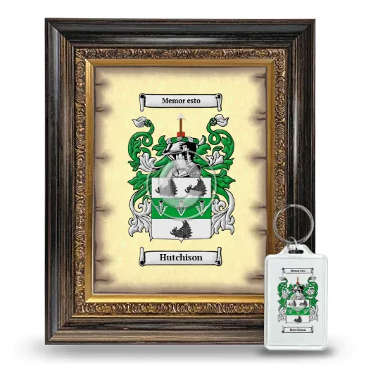 Hutchison Framed Coat of Arms and Keychain - Heirloom