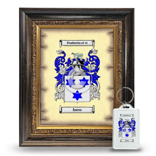 Iness Framed Coat of Arms and Keychain - Heirloom