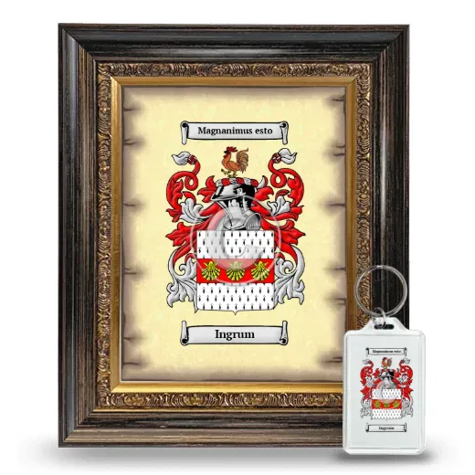 Ingrum Framed Coat of Arms and Keychain - Heirloom