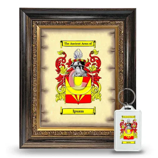 Ipsam Framed Coat of Arms and Keychain - Heirloom