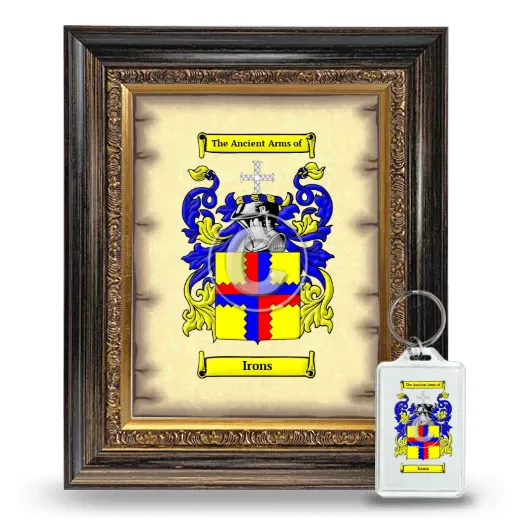 Irons Framed Coat of Arms and Keychain - Heirloom