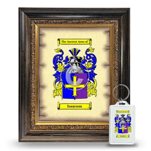 Isaacson Framed Coat of Arms and Keychain - Heirloom