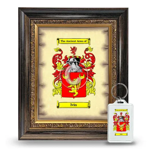 Ivin Framed Coat of Arms and Keychain - Heirloom
