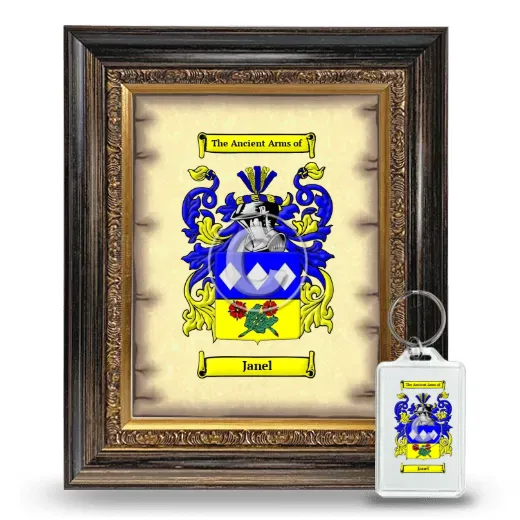Janel Framed Coat of Arms and Keychain - Heirloom
