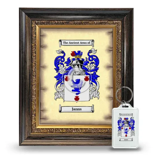 Janns Framed Coat of Arms and Keychain - Heirloom