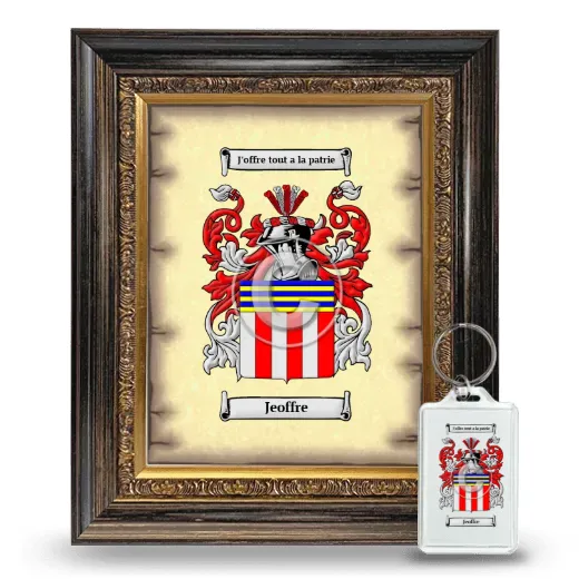 Jeoffre Framed Coat of Arms and Keychain - Heirloom